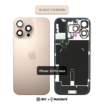 Back Glass with Wireless (NFC) and MagSafe Magnet for iPhone 16 Pro Max (Desert Gold) - Image 2