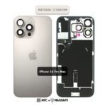 Back Glass with Wireless (NFC) and MagSafe Magnet for iPhone 16 Pro Max (Natural Titanium) - Image 2