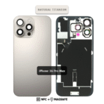 Back Glass with Wireless (NFC) and MagSafe Magnet for iPhone 16 Pro Max (Natural Titanium)