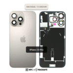 Back Glass with Wireless (NFC) and MagSafe Magnet for iPhone 16 Pro (Natural Titanium) - Image 2