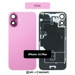 Back Glass with Wireless (NFC) and MagSafe Magnet for iPhone 16plus (Pink)premium