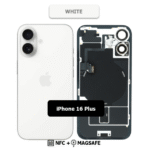 Back Glass with Wireless (NFC) and MagSafe Magnet for iPhone 16plus (White)premium - Image 2
