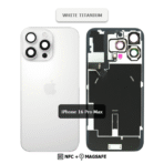 Back Glass with Wireless (NFC) and MagSafe Magnet for iPhone 16 Pro Max (White Titanium) - Image 2