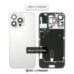 Back Glass with Wireless (NFC) and MagSafe Magnet for iPhone 16 Pro Max (White Titanium)