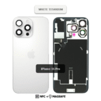 Back Glass with Wireless (NFC) and MagSafe Magnet for iPhone 16 Pro (White Titanium) - Image 2