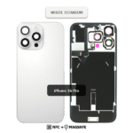 Back Glass with Wireless (NFC) and MagSafe Magnet for iPhone 16 Pro (White Titanium)