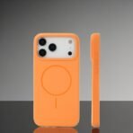 Silicon.Apple Logo Magsafe Case For Iphone-12/12pro– Orange - Image 2
