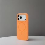 Silicon.Apple Logo Magsafe Case For iPhone 16 Pro Max – Orange - Image 2