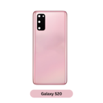 Back Glass with Camera Lens and Adhesive for Samsung Galaxy S20 Cloud Pink