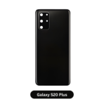 Back Glass with Camera Lens and Adhesive for Samsung Galaxy S20 Plus Cosmic Black