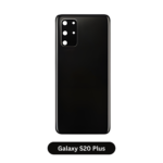 Back Glass with Camera Lens and Adhesive for Samsung Galaxy S20 Plus Cosmic Black