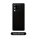 Back Glass with Camera Lens and Adhesive for Samsung Galaxy S20 Ultra Cosmic Black