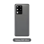 Back Glass with Camera Lens and Adhesive for Samsung Galaxy S20 Ultra Cosmic Gray