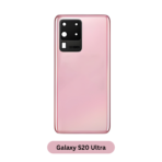 Back Glass with Camera Lens and Adhesive for Samsung Galaxy S20 Ultra Cosmic Pink