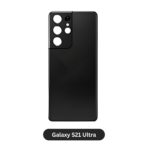 Back Glass with Camera Lens and Adhesive for Samsung Galaxy S21 Ultra Phantom Black