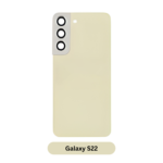 Back Glass with Camera Lens and Adhesive for Samsung Galaxy S22 Cream