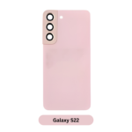 Back Glass with Camera Lens and Adhesive for Samsung Galaxy S22 Pink Gold