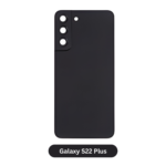 Back Glass with Camera Lens and Adhesive for Samsung Galaxy S22 Plus Black