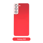 Back Glass with Camera Lens and Adhesive for Samsung Galaxy S22 Red