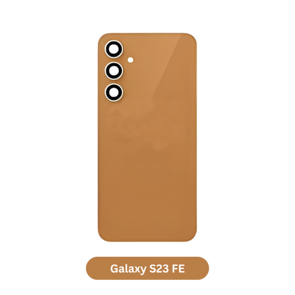 Back Glass with Camera Lens and Adhesive for Samsung Galaxy S23 FE Tangerine