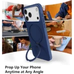 360 Grip Magsafe Silicone Case For iPhone 14 Plus/15 Plus Blue - Image 2