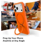 360 Grip Magsafe Silicone Case For iPhone 14 Plus/15 Plus Orange - Image 2