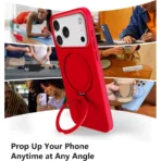 360 Grip Magsafe Silicone Case For iPhone 14 Plus/15 Plus Red - Image 2