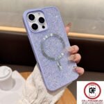 Moonlight glitter magsafe case for iphone-17pro-purple