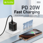 Bavin Super Fast Combo Charger (20W)USB&Type C Dual Port C to C Cable-White - Image 12