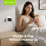Fast Charger With USB To Lightining Cable Black By Bavin (PD 20W) - Image 4