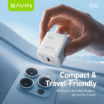 Fast Charger With USB To C Cable White By Bavin (PD 20W) - Image 4