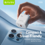 Bavin Super Fast Combo Charger (20W)USB to Type C Cable-White
