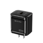 Fast Charger With USB To C Cable Black By Bavin (PD 20W) - Image 5
