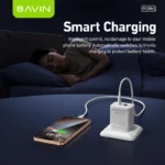 Bavin Super Fast Combo Charger (20W)USB&Type C Dual Port C to C Cable-White