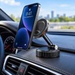 Magnetic Metal Car Phone Mount – Strong Hold & Secure Dashboard Mount